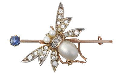 Lot 2274 - A Victorian Multi-Gem Set Insect Brooch with a...