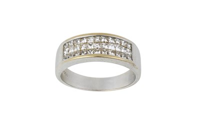 Lot 2310 - A Diamond Half Hoop Ring three rows of...