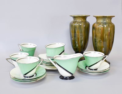 Lot 255 - Royal Doulton Art Deco Tea Wares, pottery cat...