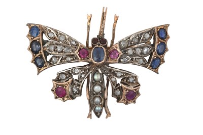 Lot 2415 - A Multi-Gem Set Butterfly Brooch set...