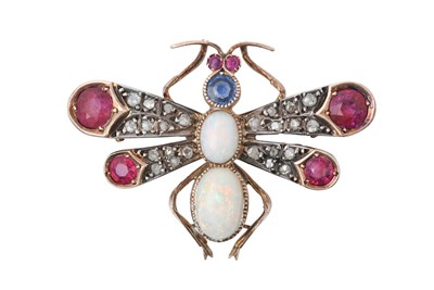 Lot 2411 - A Multi-Gem Set Butterfly Brooch, circa 1880...