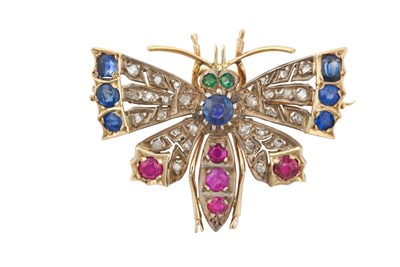 Lot 2365 - A Multi-Gem Set Butterfly Brooch, circa 1880...