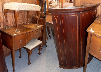 Lot 1261 - A Bow Front Side Board, corner cupboard, and...