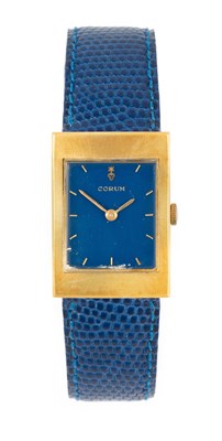 Lot 2480 - Corum: A Lady's 18 Carat Gold Rectangular...
