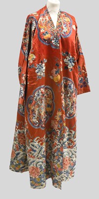 Lot 2301 - Early 20th Century Chinese Red Silk Long Robe,...