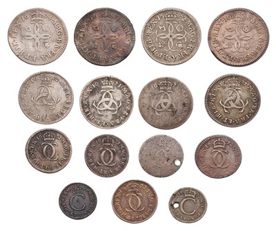 Lot 67 - Charles II, Maundy Oddments, 15 coins...