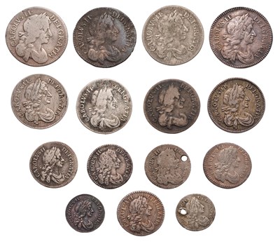 Lot 67 - Charles II, Maundy Oddments, 15 coins...