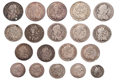 Lot 66 - Charles II, Maundy Oddments, 19 coins in total...