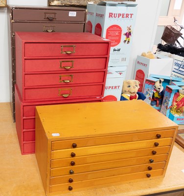 Lot 1335 - Collectors Drawers comprising a small six...