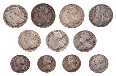 Lot 70 - Queen Anne, Maundy Oddments, 11 coins in total,...
