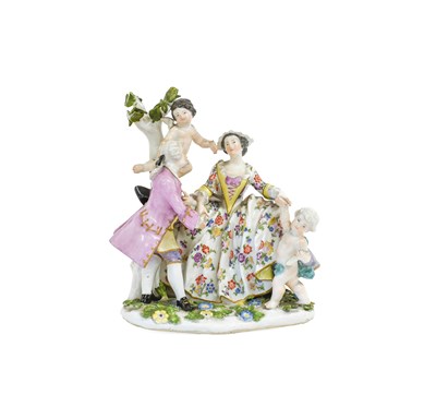 Lot 203 - A Meissen Porcelain Figure Group of "The...