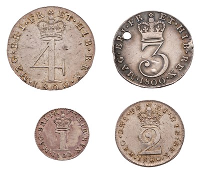 Lot 73 - George III, Maundy Set 1800, 4 coins...