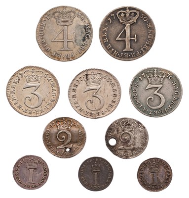 Lot 72 - George III, Maundy Oddments, 10 coins to...