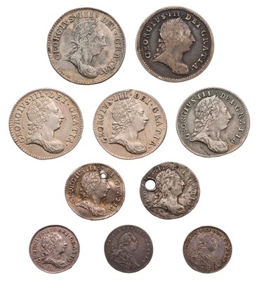 Lot 72 - George III, Maundy Oddments, 10 coins to...