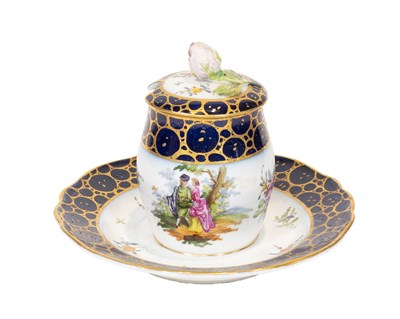 Lot 120 - A Meissen Porcelain Mustard Pot and Cover,...