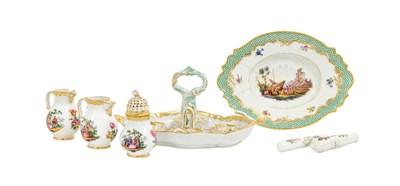 Lot 227 - A Meissen Porcelain Cruet Set, late 19th...