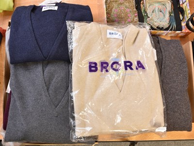 Lot 1350 - Three Brora Cashmere V-Neck Jumpers, in the...