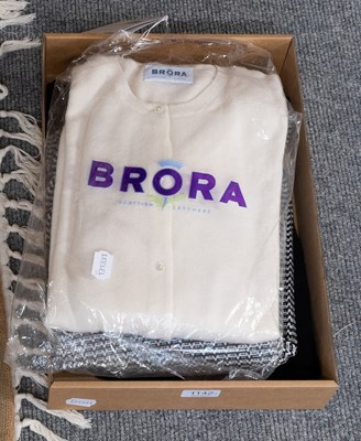Lot 1142 - Brora Cashmere Knitware, comprising a white...