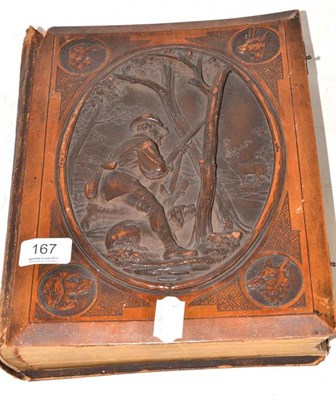 Lot 167 - An Austrian carved wood and leather photograph album