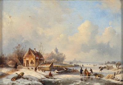 Lot 1077 - Andreas Schelfhout (1787-1870) Dutch Snowbound...