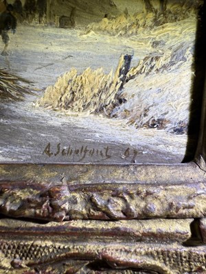 Lot 1077 - Andreas Schelfhout (1787-1870) Dutch Snowbound...