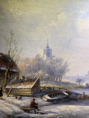 Lot 1077 - Andreas Schelfhout (1787-1870) Dutch Snowbound...