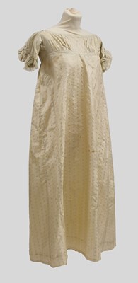 Lot 2057 - Early 19th Century Cream Silk Dress woven...