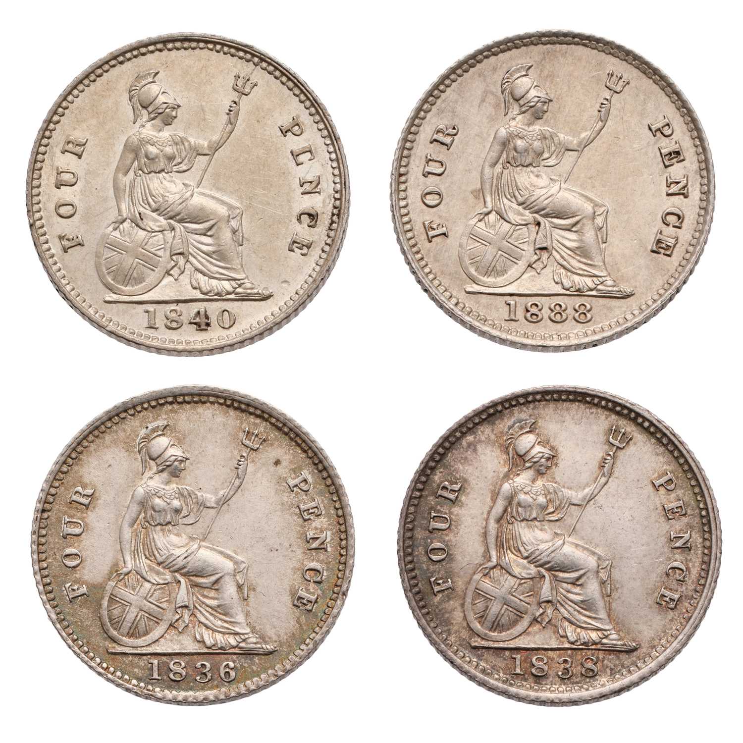 Lot 46 - Four High-Grade Groats, comprising William IV,...