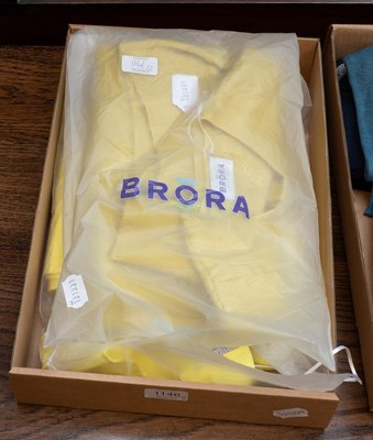 Lot 1146 - A Brora Bright Yellow Linen Dress, tiered...