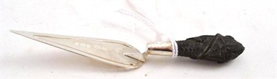 Lot 171 - Silver trowel bookmark with jet handles