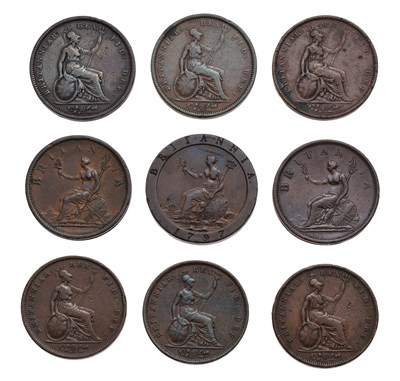 Lot 43 - George III, George IV and William IV Pennies,...