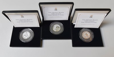 Lot 433 - Royal Mint, The Queen's Beasts, Three Fine...