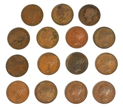 Lot 60 - Assorted Victoria 'Young Head' Pennies, 15 in...