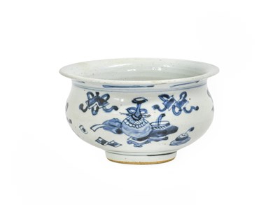 Lot 2 - A Chinese Porcelain Censer, Kangxi, of ovoid...