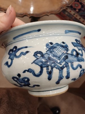 Lot 2 - A Chinese Porcelain Censer, Kangxi, of ovoid...