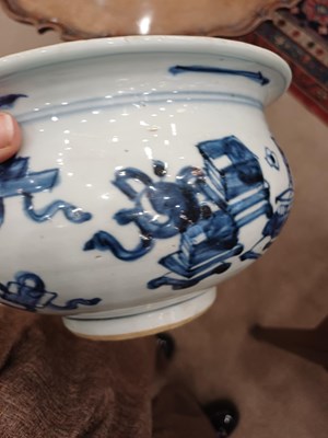 Lot 2 - A Chinese Porcelain Censer, Kangxi, of ovoid...