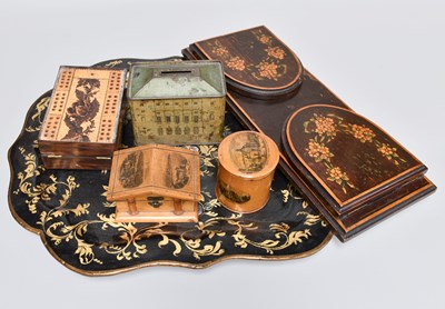 Lot 288 - A Black Lacquered Tray Decorated in Gilt and...