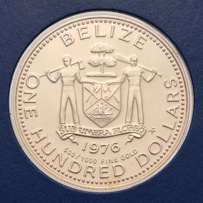 Lot 350 - Belize, One Hundred Dollars 1976, struck to...