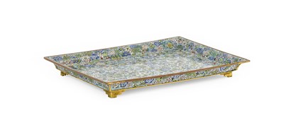 Lot 113 - A Japanese Cloisonne Enamel Tray, Meiji period,...