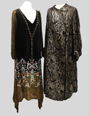 Lot 2031 - Early 20th Century Black Velvet and Bead...