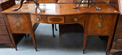 Lot 1205 - A George III Mahogany Breakfront Sideboard,...