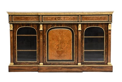 Lot 462 - A Victorian Variegated Ebony, Marquetry-Inlaid,...
