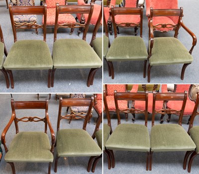 Lot 1218 - A Set of Eight Regency Style Mahogany Dining...