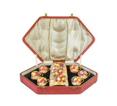 Lot 240 - A Set of Six Royal Worcester Porcelain Cabinet...