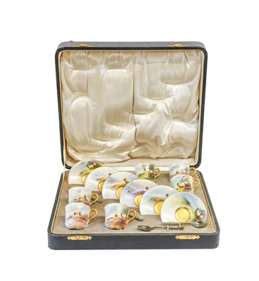 Lot 241 - A Set of Six Royal Worcester Porcelain Cabinet...