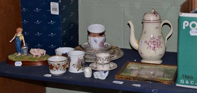 Lot 187 - 18th century creamware coffee pot, two Border Fine Art groups, a quantity of ceramics, glass...