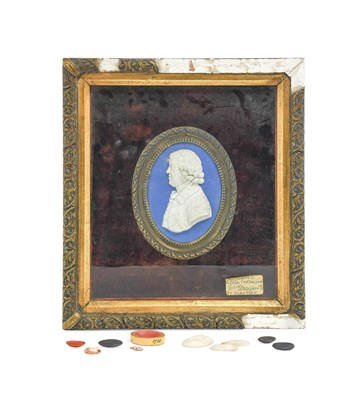 Lot 191 - A Wedgwood Blue Jasper Portrait Medallion of...