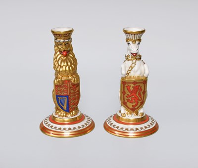 Lot 7 - A Pair of Mintons Porcelain "The Queens Silver...