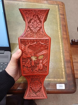 Lot 73 - A Pair of Chinese Cinnabar Lacquer Vases, in...