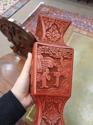 Lot 73 - A Pair of Chinese Cinnabar Lacquer Vases, in...
